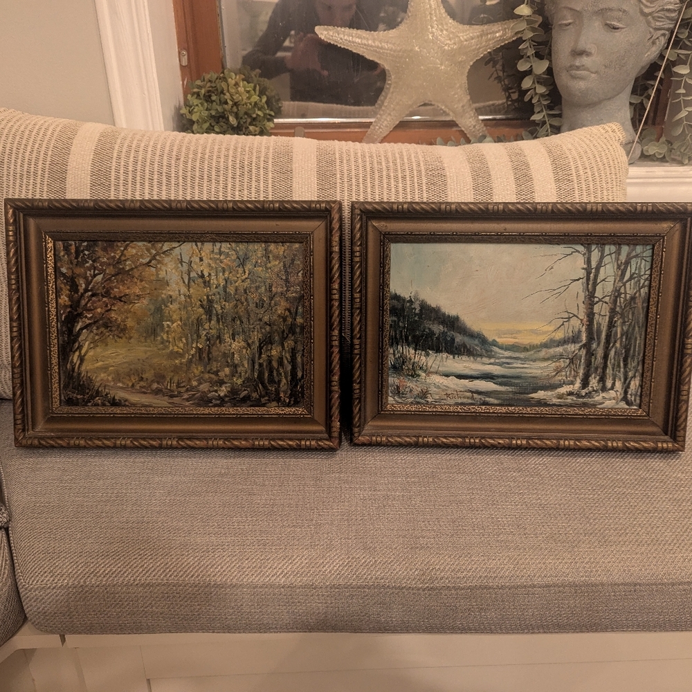 Antique 1937 oil pantings
